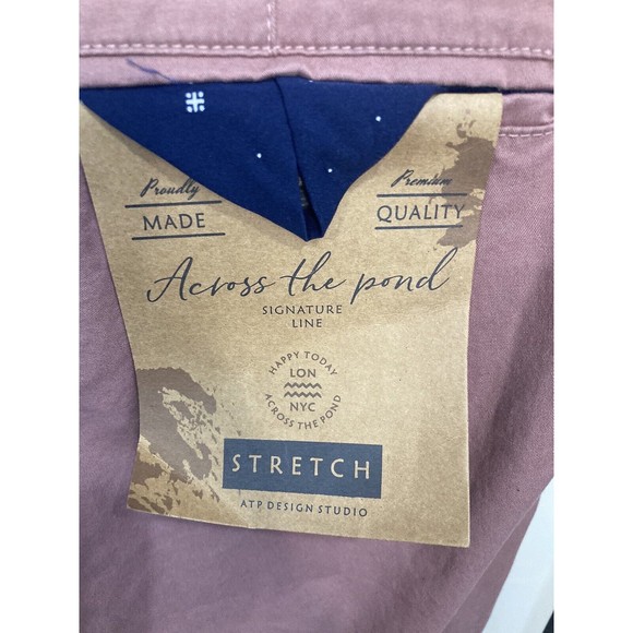Across The Pond‎ Mens Chino Pants Mauve Size 34x 32 - Picture 5 of 7
